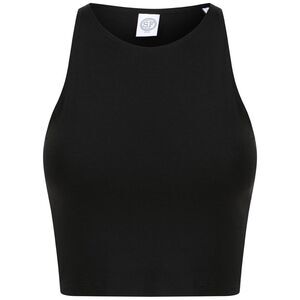 SF Womens/Ladies Cropped Crop Top / Black